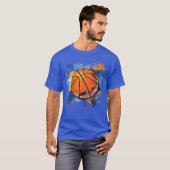 Basketbal graffiti kunst vriend t-shirt (Voorkant volledig)