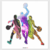 basketbal graffiti Silhouette basketballer Sticker (Vel)