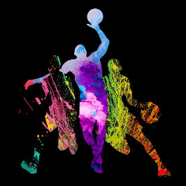 basketbal graffiti Silhouette basketballer Sticker