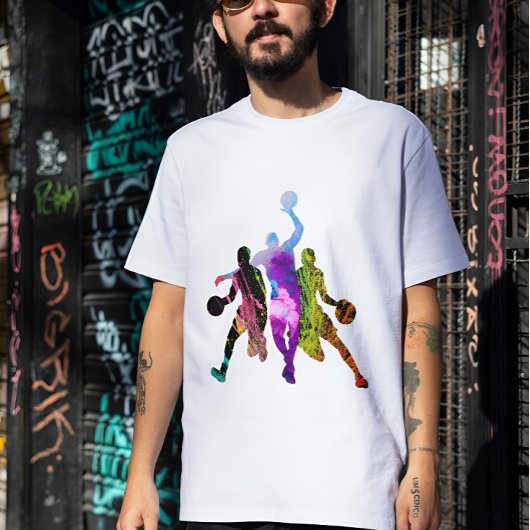 basketbal graffiti Silhouette basketbalspeler T-shirt