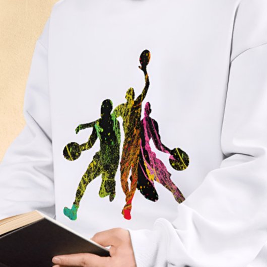 basketbal graffiti Silhouette basketbalspeler T-shirt