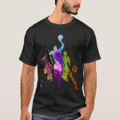 basketbal graffiti Silhouette basketbalspeler T-shirt (Voorkant)