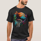 Basketbal graffiti t-shirt (Voorkant)