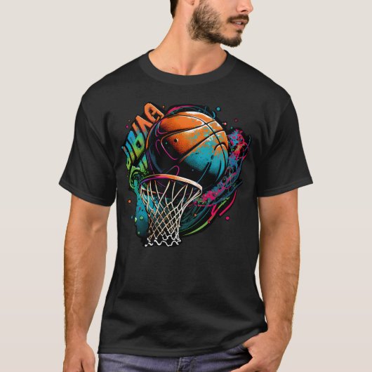 Basketbal graffiti t-shirt (Voorkant)