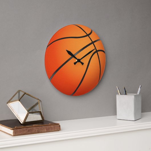 Basketbal Grafisch Grote Klok (Kantoor)