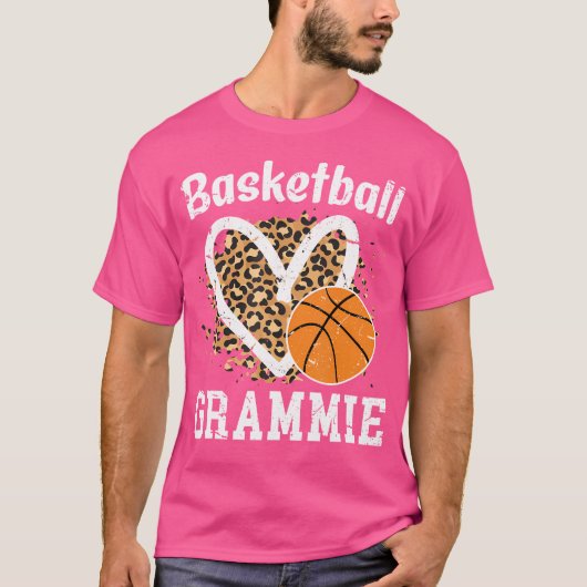 Basketbal Grammie Leopard Grammie van een basketba T-shirt (Voorkant)