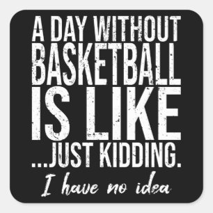 Basketbal grappig sport cadeau vierkante sticker