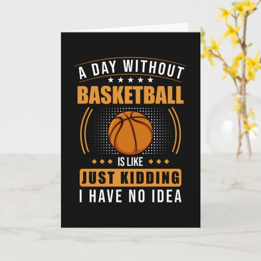 Basketbal Grappig Spreekwoord Kaart (Gele Bloem)