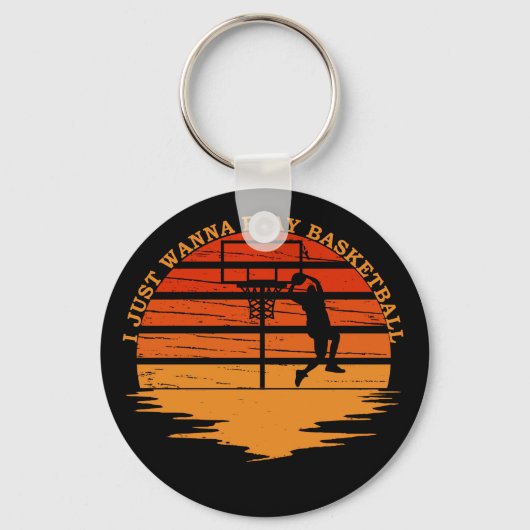 basketbal grappig zeggen sleutelhanger (Voorkant)