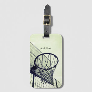 Basketbal grijze bagagelabel