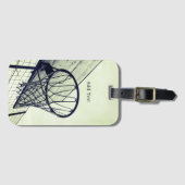 Basketbal grijze bagagelabel (Voorkant (horizontaal))