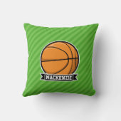 Basketbal; groene strepen kussen (Achterkant)