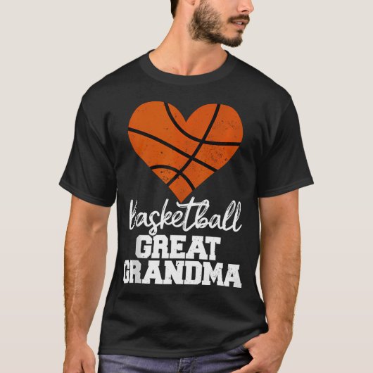 Basketbal Grote Oma Hart Grappig Hartstikke Bas T-shirt (Voorkant)