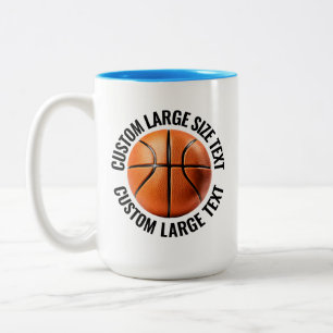 Basketbal & Grote tekst LICHTBLAUW 425ml Custom Tweekleurige Koffiemok