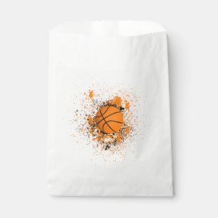 Basketbal Grunge Spat Orange Zwart Feestje Bedankzakje