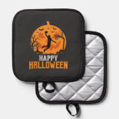 Basketbal Halloween Dunk Pompoen Design_1 Pannenlap (Voorkant / Achterkant)