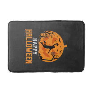 Basketbal Halloween Dunk Pompoen Ontwerp_1 Badmat