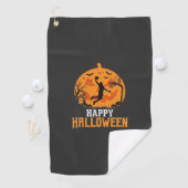 Basketbal Halloween Dunk Pompoen Ontwerp_1 Golfhanddoek (Insitu)
