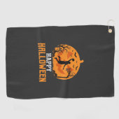 Basketbal Halloween Dunk Pompoen Ontwerp_1 Golfhanddoek (Horizontaal)