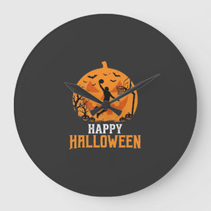 Basketbal Halloween Dunk Pompoen Ontwerp_1 Grote Klok