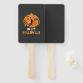 Basketbal Halloween Dunk Pompoen Ontwerp_1 Handwaaier (Voorkant en achterkant)