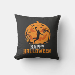 Basketbal Halloween Dunk Pompoen Ontwerp_1 Kussen