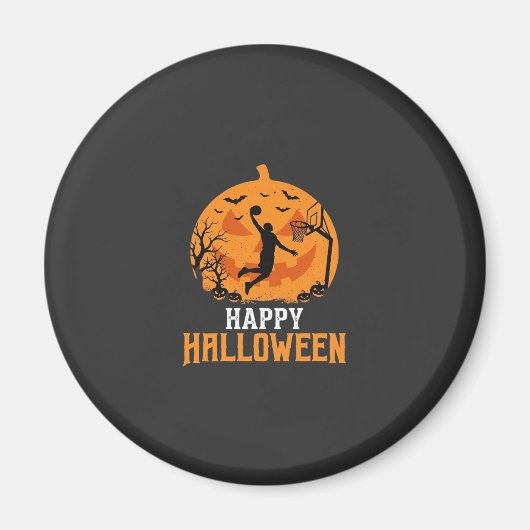 Basketbal Halloween Dunk Pompoen Ontwerp_1 Magneet (Voorkant)