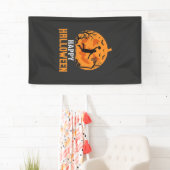 Basketbal Halloween Dunk Pompoen Ontwerp_1 Spandoek (Insitu)
