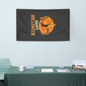 Basketbal Halloween Dunk Pompoen Ontwerp_1 Spandoek (Beurs)
