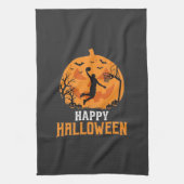 Basketbal Halloween Dunk Pompoen Ontwerp_1 Theedoek (Verticaal)