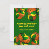 Basketbal Happy Birthday Groen Goud Team Kleuren Kaart (Achterkant)