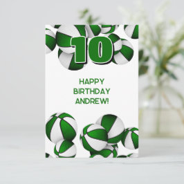 Basketbal Happy Birthday Groene Team kleuren Kaart