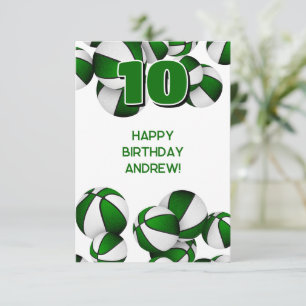 Basketbal Happy Birthday Groene Team kleuren Kaart