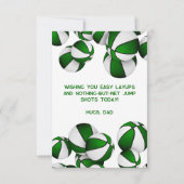 Basketbal Happy Birthday Groene Team kleuren Kaart (Achterkant)
