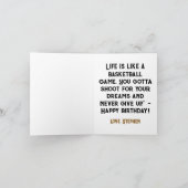 Basketbal Happy Birthday Hitting Water Kaart (Binnen)