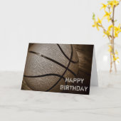 Basketbal Happy Birthday Kaart (Gele Bloem)