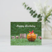 Basketbal Happy Birthday Kaart met basketbal (Staand voorkant)