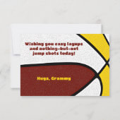 Basketbal Happy Birthday Maroon Gold Team Kleuren Kaart (Achterkant)