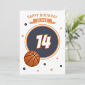Basketbal Happy Birthday Sports Kaart (Staand voorkant)