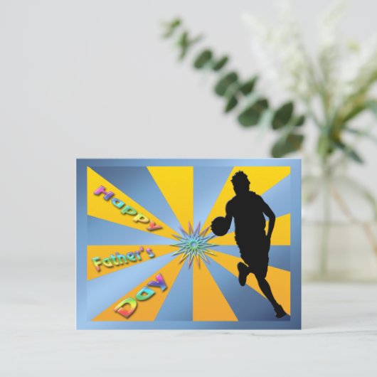 Basketbal - Happy Vaderdag Briefkaart (Staand voorkant)