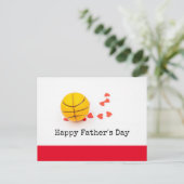 Basketbal Happy Vaderdag met liefde Briefkaart (Staand voorkant)