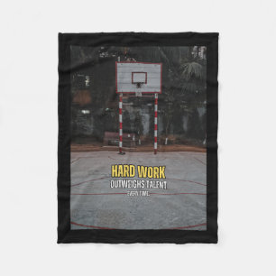 Basketbal Hard werken Motivatie Quote Fleece Deken