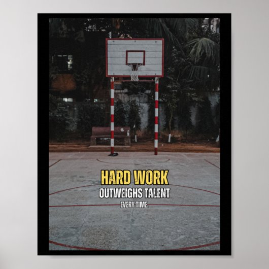 Basketbal Hard werken Motivatie Quote Poster (Voorkant)