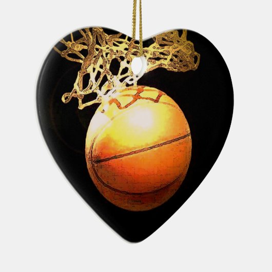 Basketbal hart kerst ornament (Rechts)