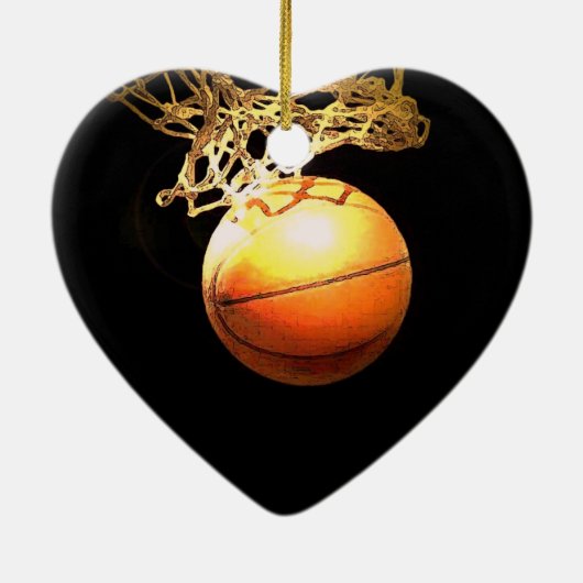 Basketbal hart kerst ornament (Achterkant)