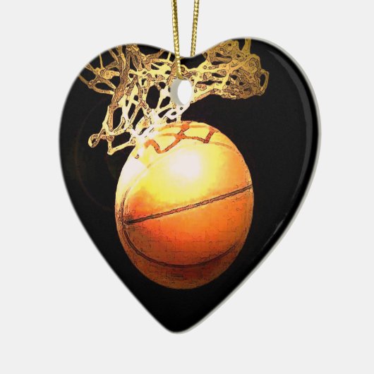 Basketbal hart kerst ornament (Links)