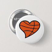 Basketbal Hart Ronde Button 5,7 Cm (Voorkant /achterkant)