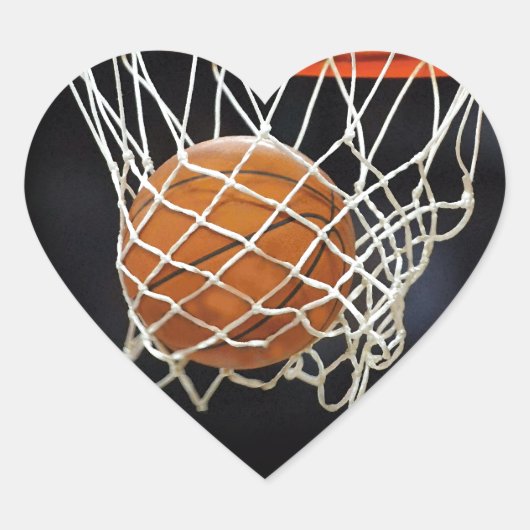 Basketbal hart Sticker (Voorkant)