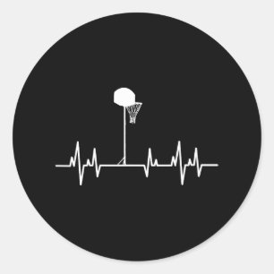 Basketbal hartslag 1 ronde sticker