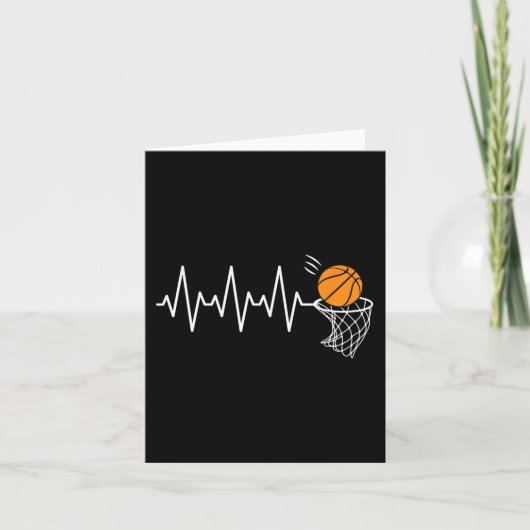 Basketbal Hartslag Basketbal Lover Kaart (Voorkant)